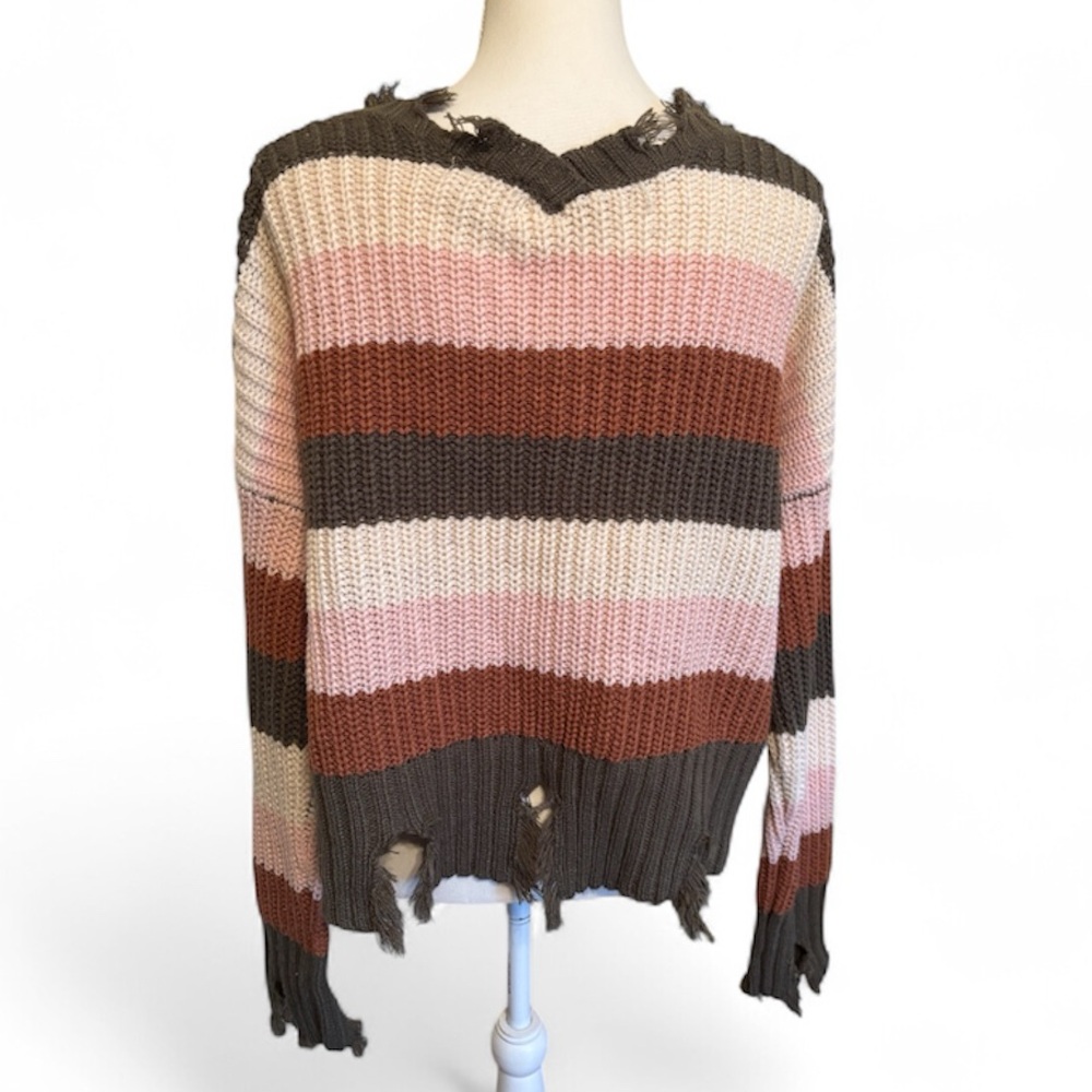 Wonderly sweater women’s size small fall colors distressed